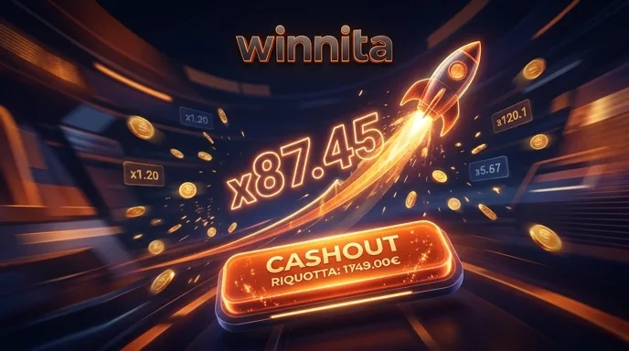Interfaccia di un crash game con curva del moltiplicatore in salita e pulsante di cashout